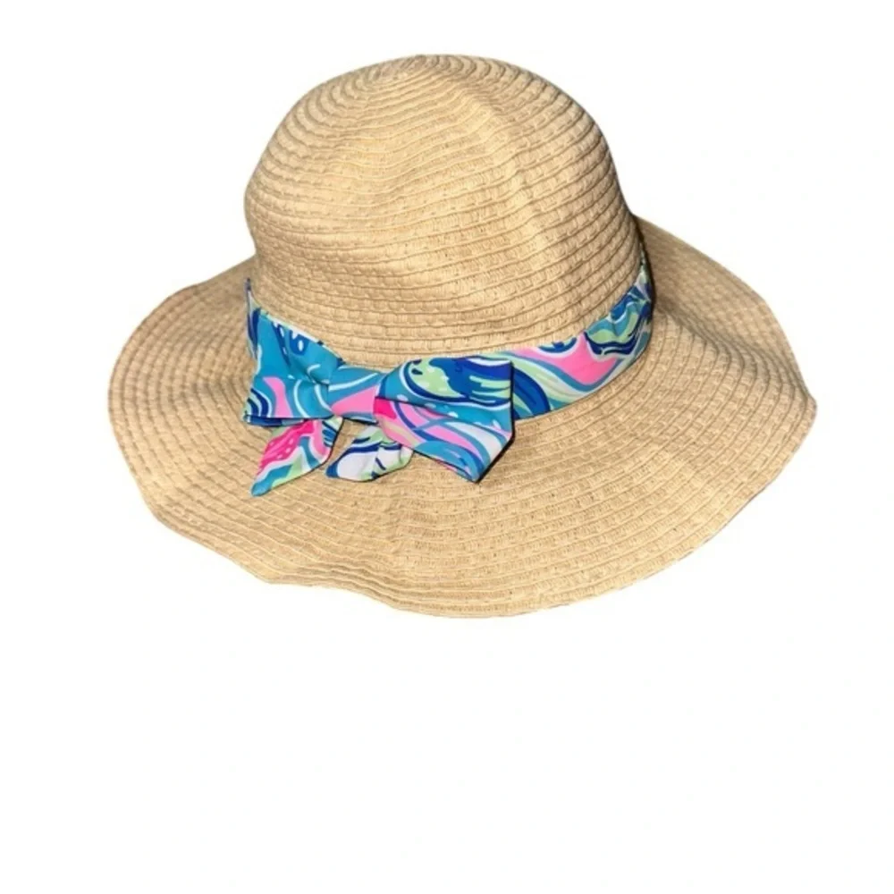 Girl’s Straw Hat‎ with Lilly Pulitzer Style Bow